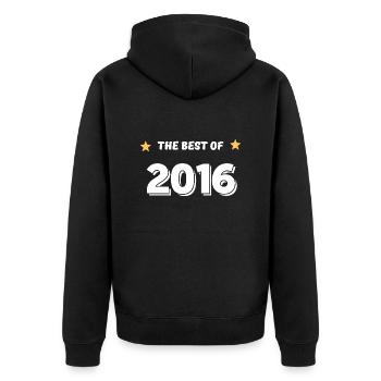 Best of 2016 - Unisex Premium Organic Zip Hoodie - black - Back - Nico (187cm)