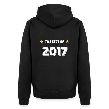 Das Beste aus 2017 - Unisex Premium Bio Zip Hoodie - Schwarz - Hinten - Nico (187cm)