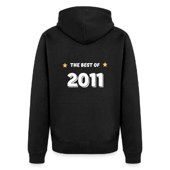 Das Beste aus 2011 - Unisex Premium Bio Zip Hoodie - Schwarz - Hinten - Nico (187cm)