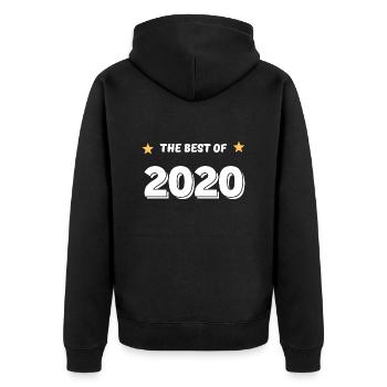 Das Beste aus 2020 - Unisex Premium Bio Zip Hoodie - Schwarz - Hinten - Nico (187cm)