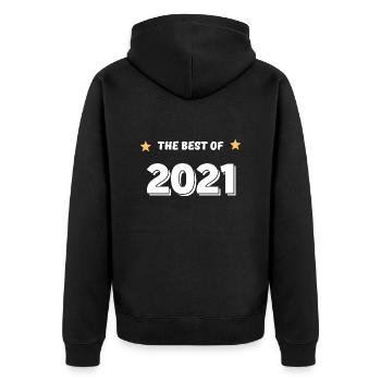 Best of 2021 - Unisex Premium Organic Zip Hoodie - black - Back - Nico (187cm)