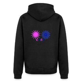 easy - Unisex Premium Bio Zip Hoodie - Schwarz - Hinten - Nico (187cm)