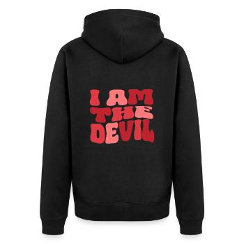 I am the Devil - Ich bin der Teufel - Unisex Premium Organic Zip Hoodie - black - Back - Nico (187cm)