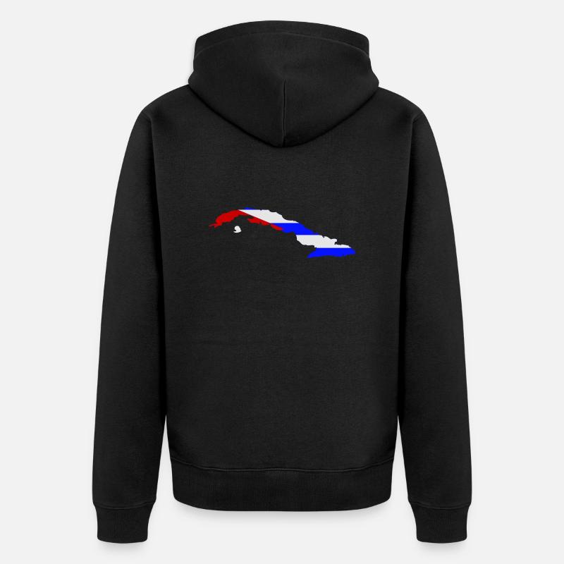 Cuba Shape Flag - Unisex Premium Bio Zip Hoodie - Schwarz