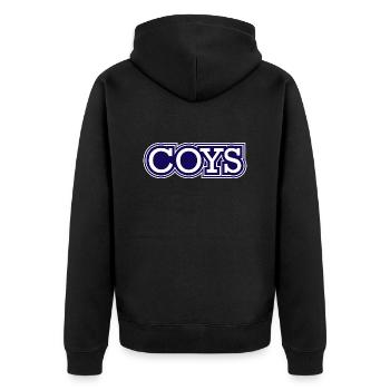 Come On You Spurs! - Unisex Premium Organic Zip Hoodie - black - Back - Nico (187cm)