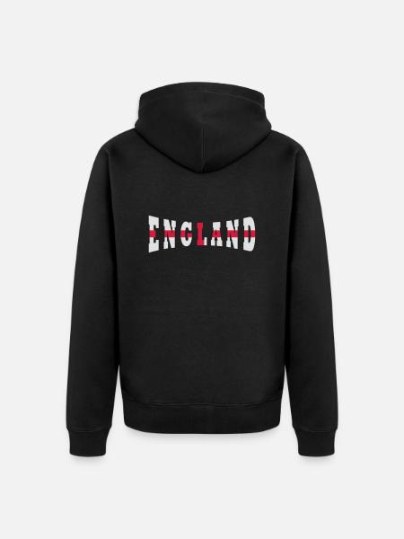England - Unisex Premium Bio Zip Hoodie - Schwarz