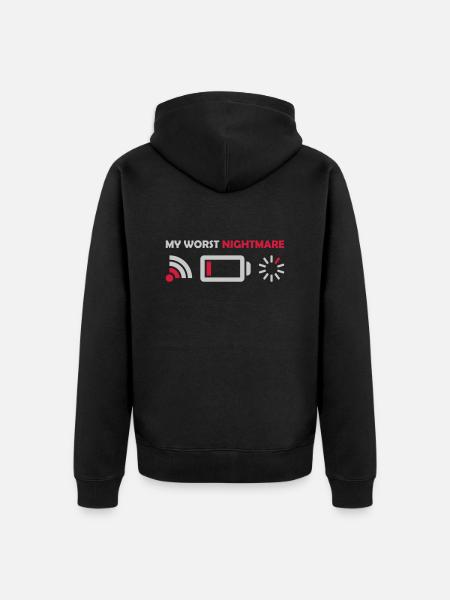 My worst nightmare Logos - Unisex Premium Organic Zip Hoodie - black