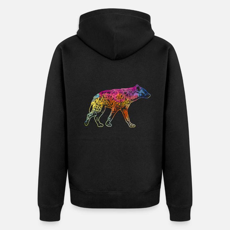 Hyäne - Unisex Premium Bio Zip Hoodie - Schwarz