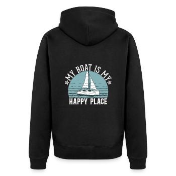 Catamaran Captain Sailboat - Unisex Premium Organic Zip Hoodie - black - Back - Nico (187cm)