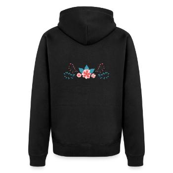 Flower Flower Plant - Unisex Premium Organic Zip Hoodie - black - Back - Nico (187cm)