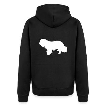 Cavalier King Charles Spaniel Silhouette - Unisex Premium Bio Zip Hoodie - Schwarz - Hinten - Nico (187cm)