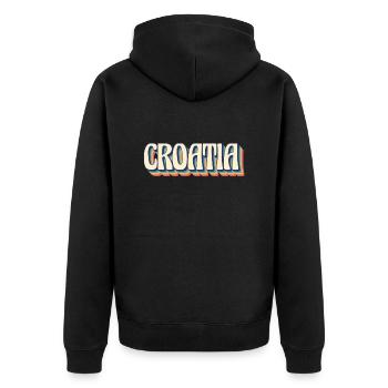 Balkan Papa bosnien serbien kroatien montenegro kosovo - Unisex Premium Bio Zip Hoodie - Schwarz - Hinten - Nico (187cm)