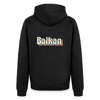 Balkan Papa bosnien serbien kroatien montenegro kosovo - Unisex Premium Bio Zip Hoodie - Schwarz - Hinten - Nico (187cm)