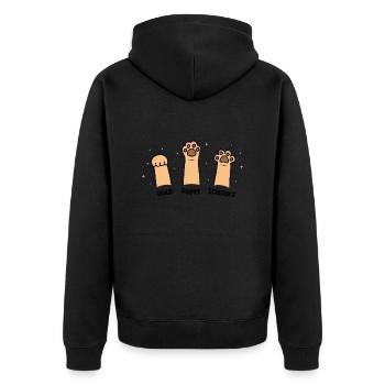 Pierre Papier Ciseaux Jeu De Main Chat Mignon Avec Drôle - Veste à capuche bio Premium Unisexe - noir - Dos - Nico (187cm)