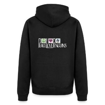 Love Peace Penguins Funny Dab Cool Penguin Dabbing - Unisex Premium Organic Zip Hoodie - black - Back - Nico (187cm)
