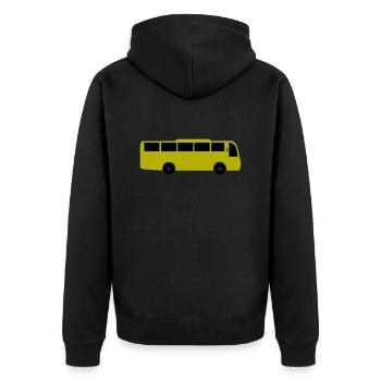 bus - Unisex Premium Bio Zip Hoodie - Schwarz - Hinten - Nico (187cm)