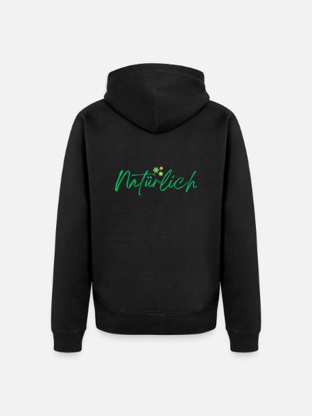 Natürlich - Unisex Premium Bio Zip Hoodie - Schwarz