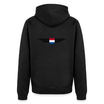 Pays-Bas Fan Outfit Design T-Shirt - Veste à capuche bio Premium Unisexe - noir - Dos - Nico (187cm)