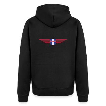 T-shirt Islande – Magie des aurores boréales - Veste à capuche bio Premium Unisexe - noir - Dos - Nico (187cm)
