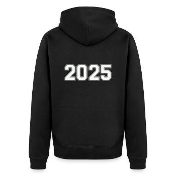2025 - Unisex Premium Bio Zip Hoodie - Schwarz - Hinten - Nico (187cm)