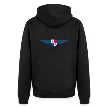 Conception du t-shirt Panama - Veste à capuche bio Premium Unisexe - noir - Dos - Nico (187cm)