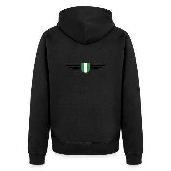 Nigeria Design – Show your love for the country - Unisex Premium Organic Zip Hoodie - black - Back - Nico (187cm)