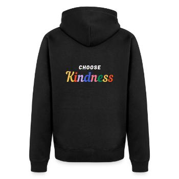 Choose Kindness-Pride - Unisex Premium Bio Zip Hoodie - Schwarz - Hinten - Nico (187cm)