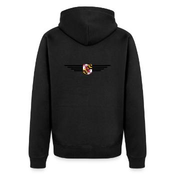 Maryland Fan T-Shirt – Perfekt für Fans! - Unisex Premium Bio Zip Hoodie - Schwarz - Hinten - Nico (187cm)