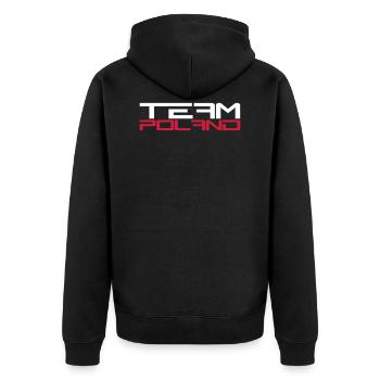 poland poland cool world cup text team crew stuermer renne - Unisex Premium Organic Zip Hoodie - black - Back - Nico (187cm)
