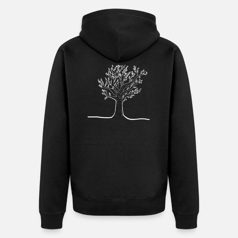 Arbre en blanc - Veste à capuche bio Premium Unisexe - noir