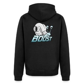 Turbo Boost Snail | Tuning | boost pressure - Unisex Premium Organic Zip Hoodie - black - Back - Nico (187cm)