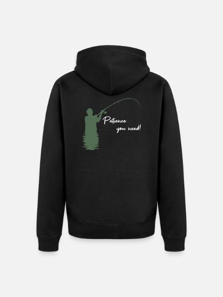 Fisherman - Unisex Premium Organic Zip Hoodie - black