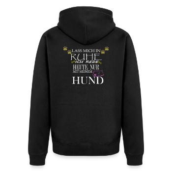 Chemise pour chien • Dog Love • Cadeau pour dame - Veste à capuche bio Premium Unisexe - noir - Dos - Nico (187cm)