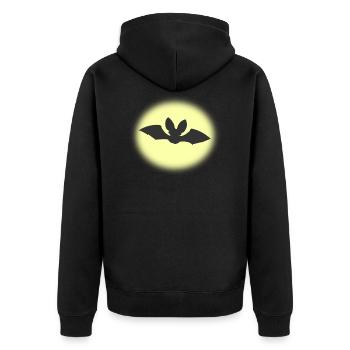 bat - Unisex Premium Bio Zip Hoodie - Schwarz - Hinten - Nico (187cm)