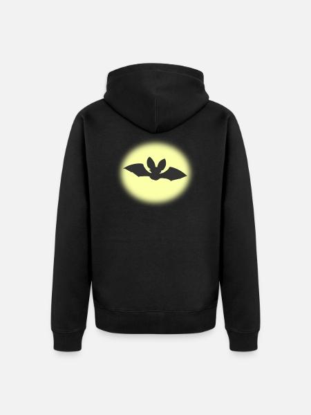 bat - Veste à capuche bio Premium Unisexe - noir