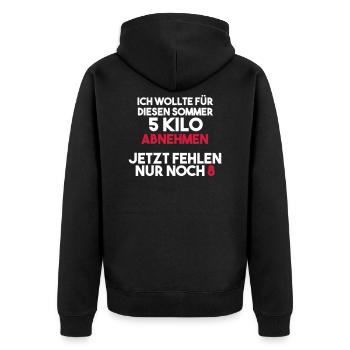 Perdre du poids pour l’été échoué - Veste à capuche bio Premium Unisexe - noir - Dos - Nico (187cm)