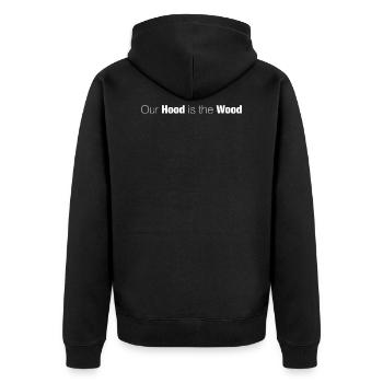 Notre capot est le bois - Veste à capuche bio Premium Unisexe - noir - Dos - Nico (187cm)