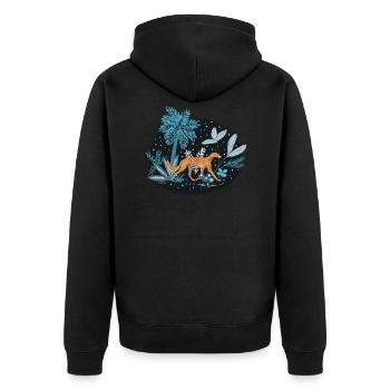 Saluki in the tropical forest - Unisex Premium Organic Zip Hoodie - black - Back - Nico (187cm)