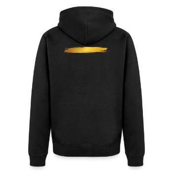 Paint blob splash paint painter gift gold stripes - Unisex Premium Organic Zip Hoodie - black - Back - Nico (187cm)
