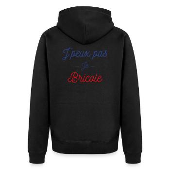 J peux pas je bricole idée cadeau humour bricolage - Veste à capuche bio Premium Unisexe - noir - Dos - Nico (187cm)