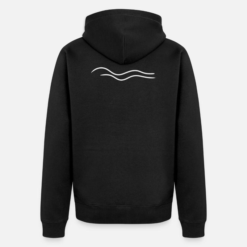 Lignes de vagues - Veste à capuche bio Premium Unisexe - noir