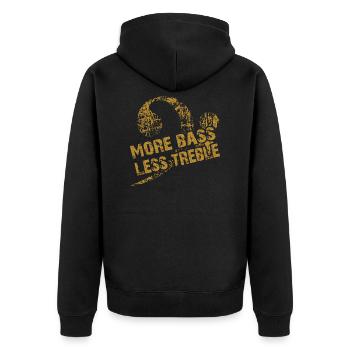 Plus de basse moins treble - Veste à capuche bio Premium Unisexe - noir - Dos - Nico (187cm)