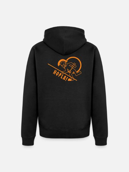 Oops! - Stumbling Hoplite - Unisex Premium Organic Zip Hoodie - black
