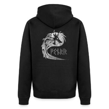 Wolf Fenrir Mythical Creature Viking Norse Myth - Unisex Premium Organic Zip Hoodie - black - Back - Nico (187cm)