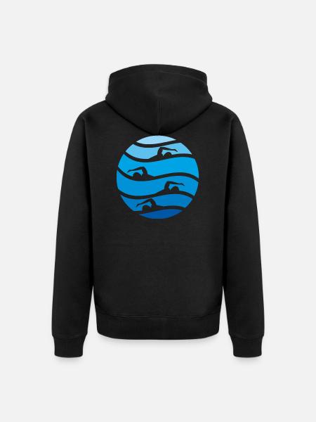 schwimmen - Unisex Premium Bio Zip Hoodie - Schwarz