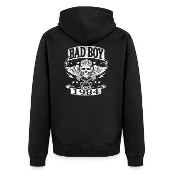 Bad boy since 1984 - Veste à capuche bio Premium Unisexe - noir - Dos - Nico (187cm)