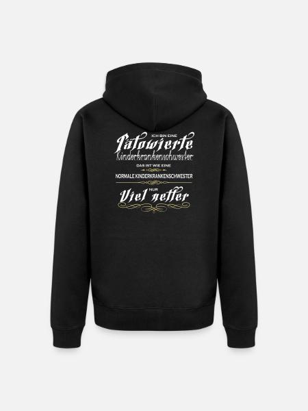 Tätowierte Kinderkrankenschwestern sind netter! - Unisex Premium Bio Zip Hoodie - Schwarz