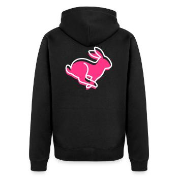 A Running Hare - Unisex Premium Organic Zip Hoodie - black - Back - Nico (187cm)