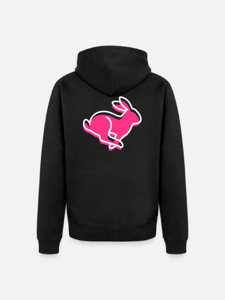 A Running Hare - Unisex Premium Organic Zip Hoodie - black