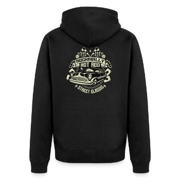 Rockabilly Hot Rod - Veste à capuche bio Premium Unisexe - noir - Dos - Nico (187cm)